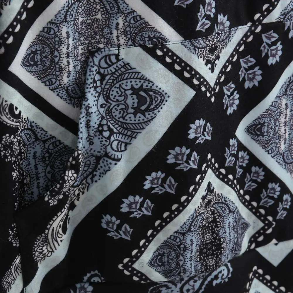 Мужская полосатая этническая ретро стиль принт длинный рукав свободная