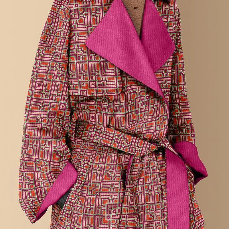 

Trendy Coat Woman Summer Spring 2021 Jackets Lace Up Checkered Vintage England Oversized Lady Tops Loose Foreign Skirt