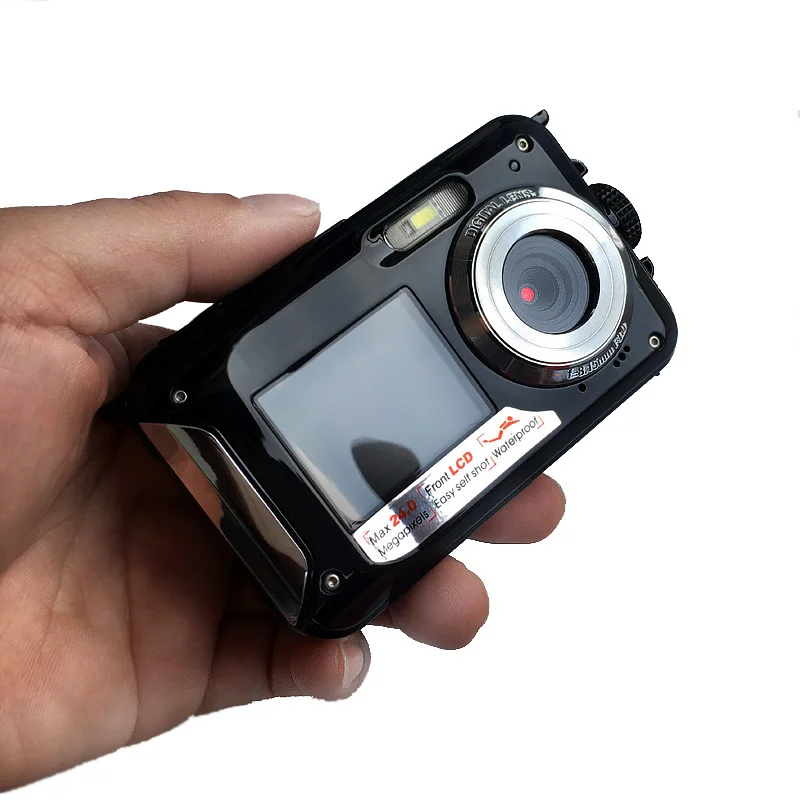 

HD 1080P Waterproof Digital Camera Dual Screens (Back 2.7 inch + Front 1.8 inch) 16x Zoom Underwater Camcorder Cam