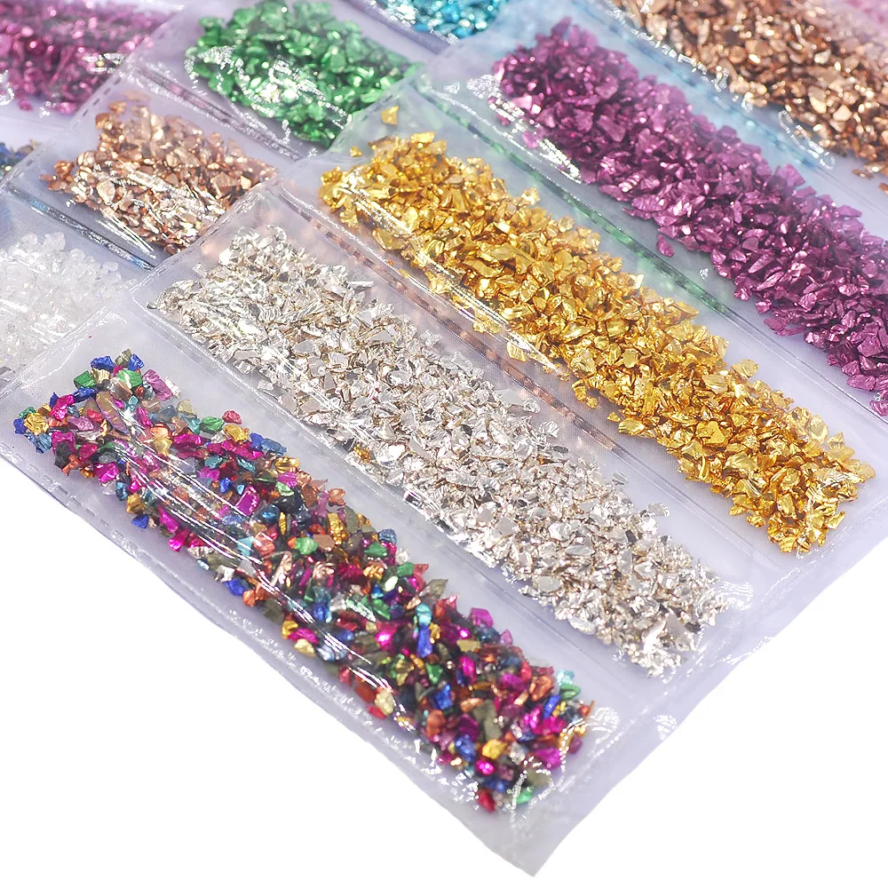 

Broken Glass Stones Resin Fillings Crystal UV Epoxy Filler DIY Crafts Nail Art Decorations Handmade Jewelry Making Mold Fillings