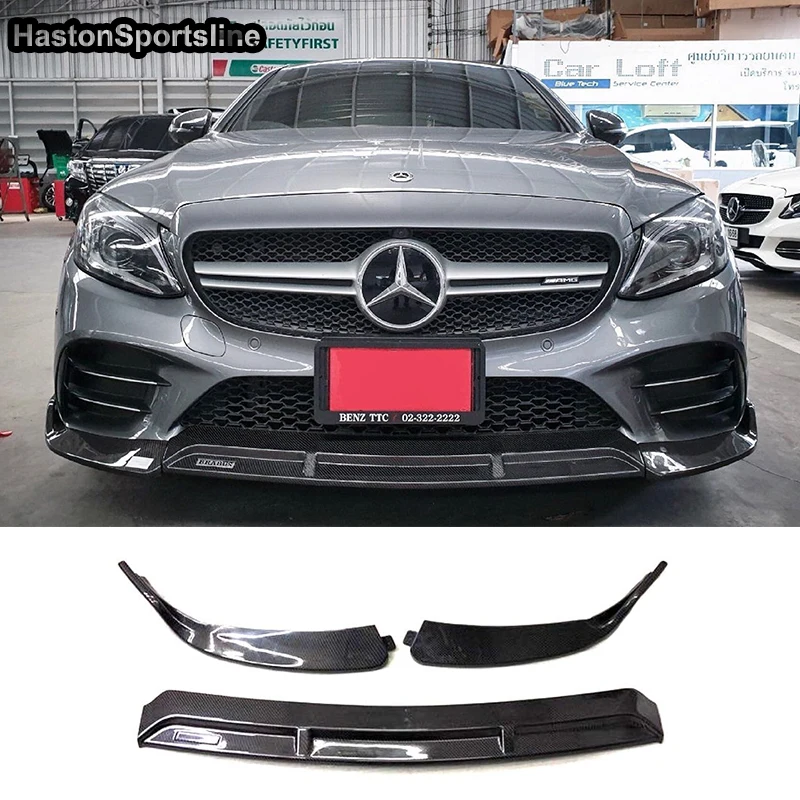 W205 B Стиль углеродного волокна тела комплект Передняя губы для Mearcedes-Benz W205 C205 S205 C180 C200 C300 C43 с AMG Спорт бампер 2019UP