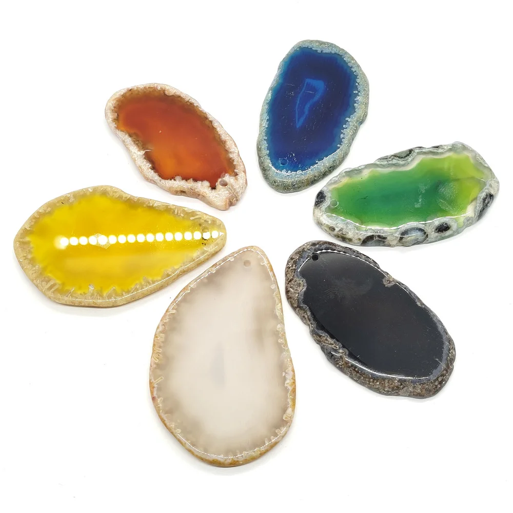 

Natural Stone Agate Crystal Pendant Color Fashion Pendant for Handmade DIY Jewelry Creation Necklace Bracelet Making Accessories
