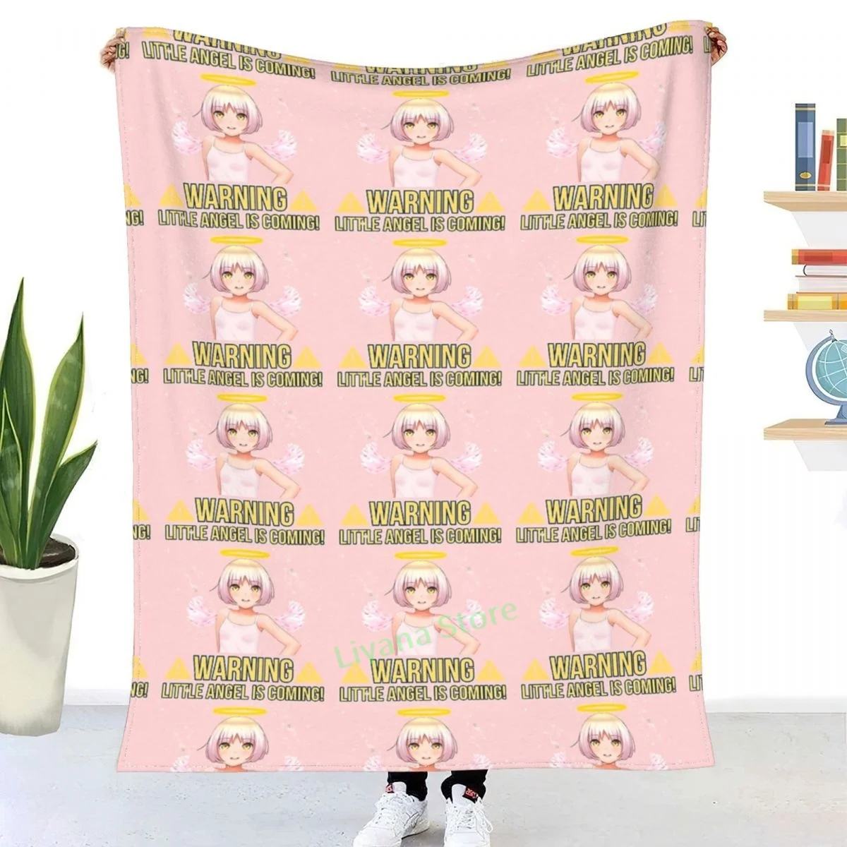 

Cute Girl With Wings. Throw Blanket 3D printed sofa bedroom decorative blanket children adult Christmas gift