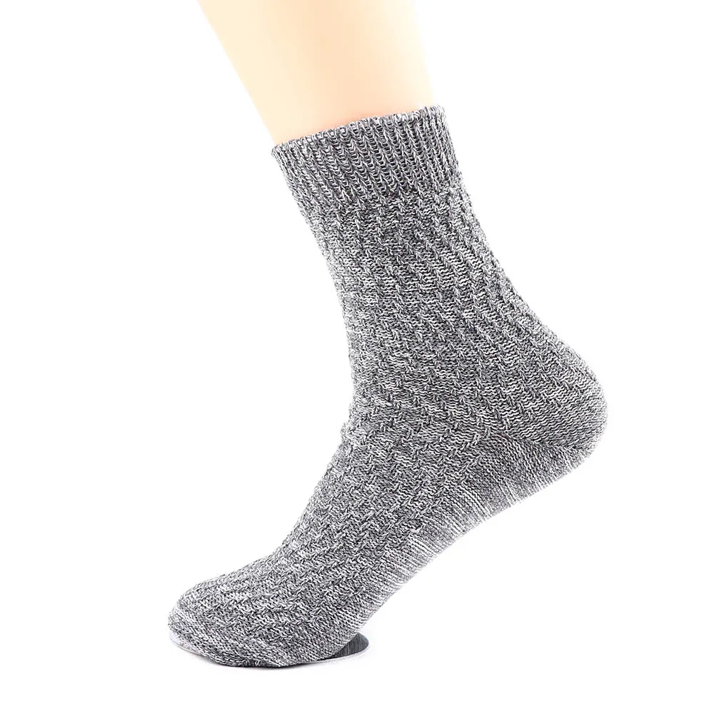 1 пара теплые зимние винтажные мужские носки вязаные крючком хлопковые мягкие