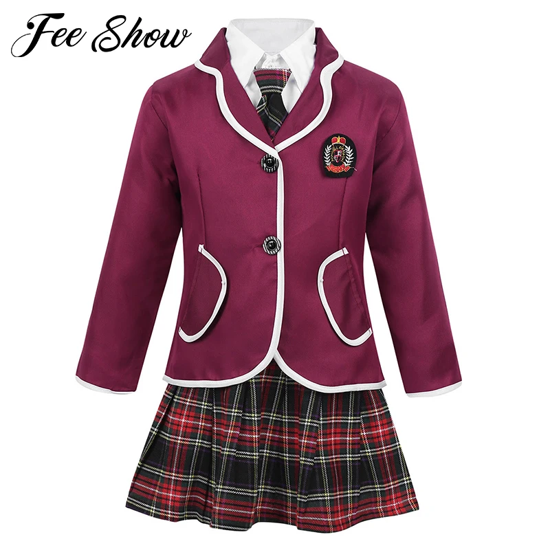 Школьная форма в британском стиле для девочек подростков костюм японского аниме