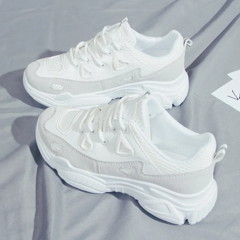 2019 Новые повседневные женские кроссовки дышащие сетчатые на платформе удобная