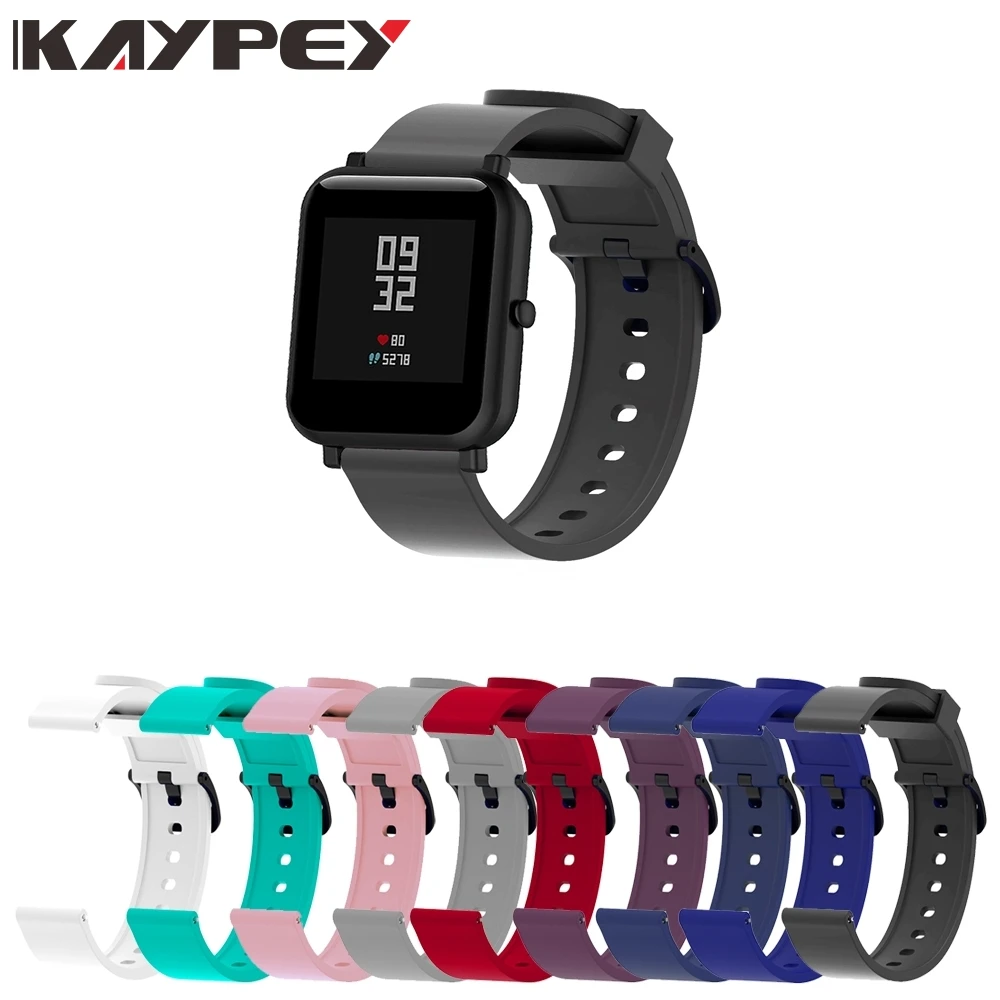 Ремешок силиконовый для Amazfit Bip Lite 1S U Pro мягкий спортивный сменный Браслет GTS 2 2e