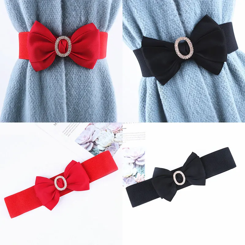 

Vintage Bow Knot Dress Matching Girdle Pretty Wide Belt Ladies Exquisite Wide Belt Women's Clothing Matching Accessories