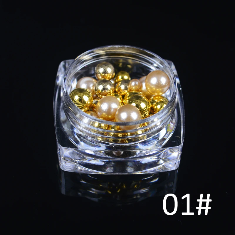 YZWLE 1 коробка цветные ногти перламутровые блестящие стразы бисер сделай сам
