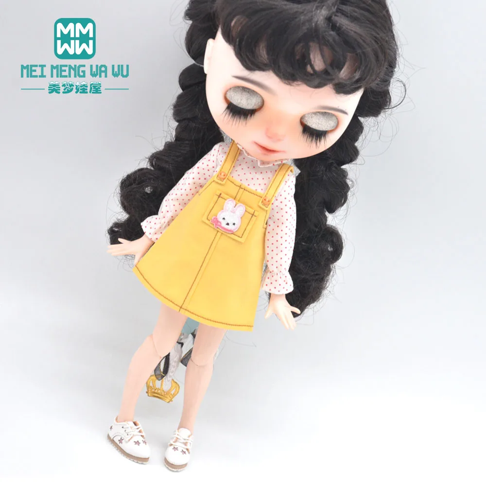 Blyth doll clothes Fashion bunny strap dress for 28-30cm Azone OB accessories girl gift toy