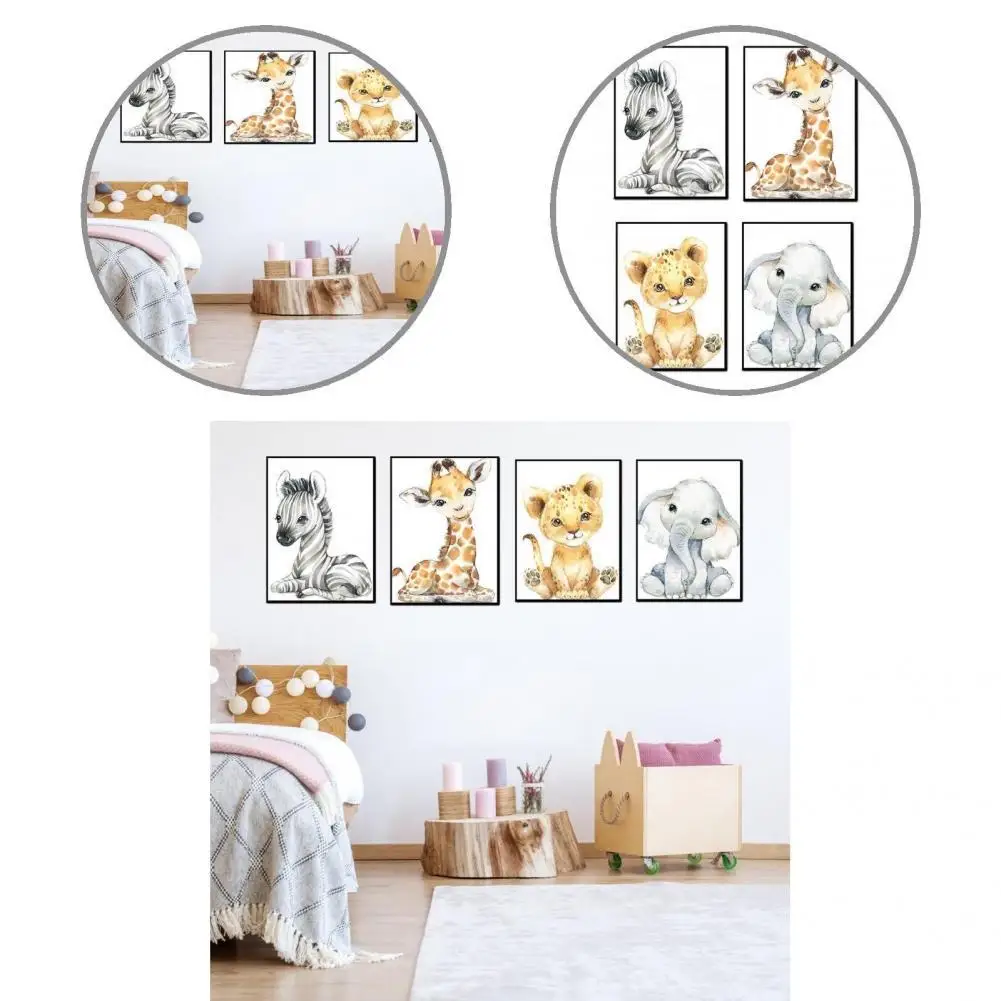 

1 Set Frameless Picture Durable Smooth Surface Animal Pattern Premium Inks Frameless Picture for Home Art Painting Painting