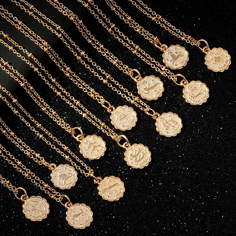 Колье Femme с надписями зодиака подвески ожерелье для женщин и мужчин Стрелец