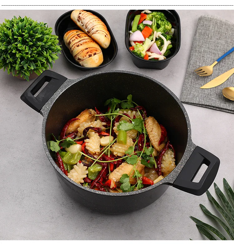24 см антипригарная Кастрюля для супа и лапши кастрюли для мясного бульона кухонная посуда кухонный кастрюли для готовки и кастрюль машина для завтрака индукционный горшок