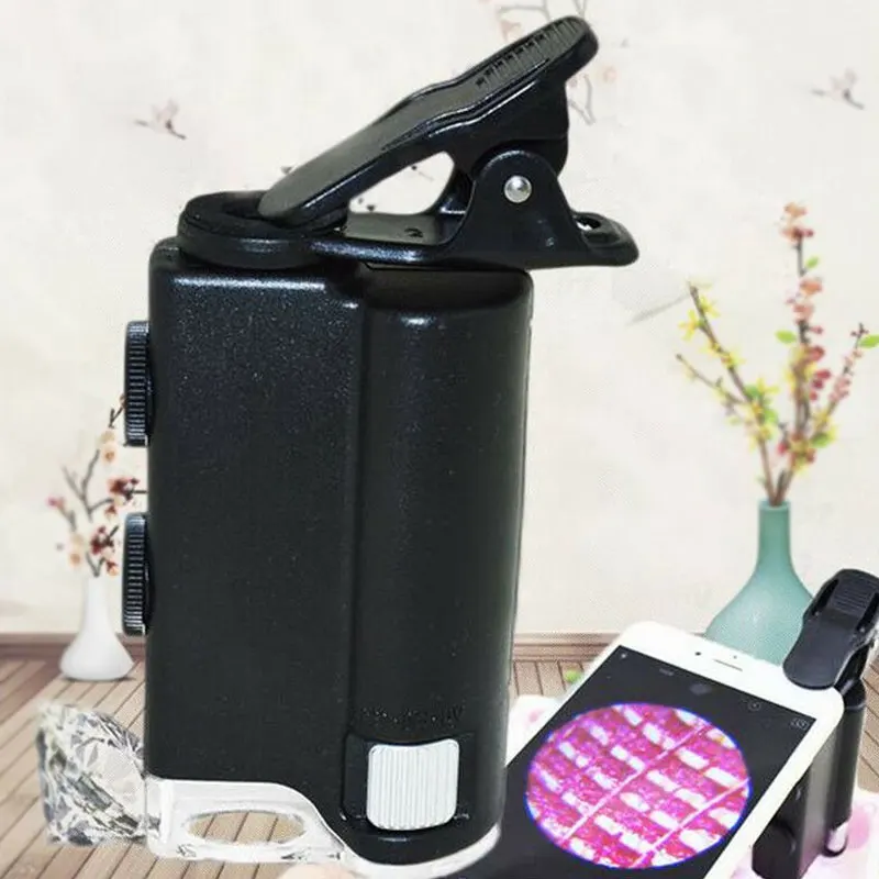 

Handheld Lighted Magnifier Zoom Mini Microscope LED Illuminated Mobile Phone Magnifying Glass With LED Lights 60x -100x