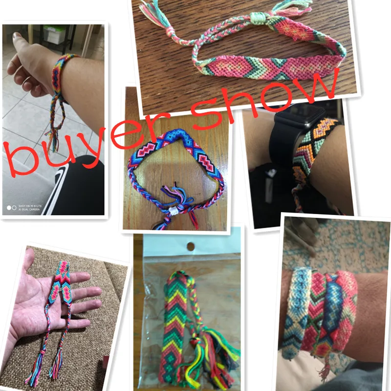 IYOE Богемия Этнические Ручной Работы многоцветная веревочная нить браслет для женщин геометрической формы, в стиле бохо тканые браслеты с подвесками Femme