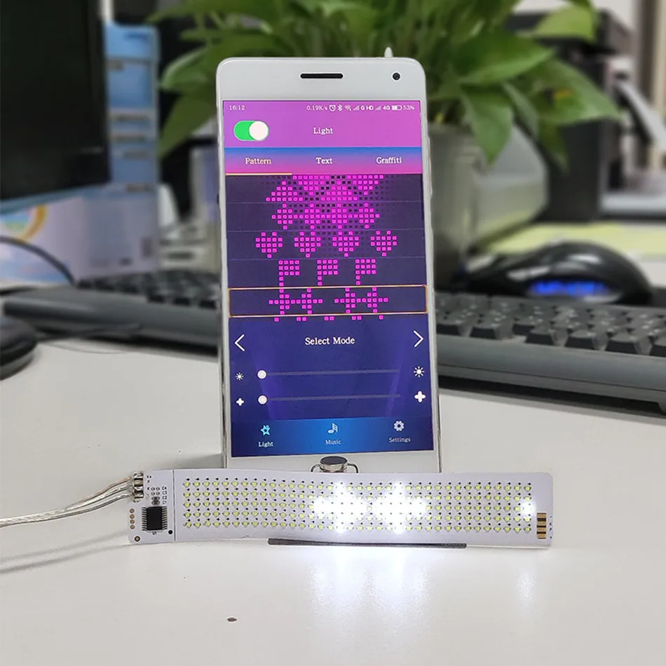 Гибкий светодиодный модуль Bluetooth 5*36 пикселей белый матричный экран дисплея для