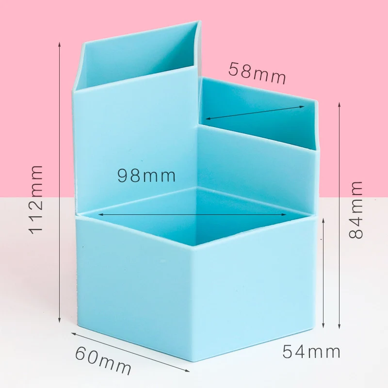 

Colored Kawaii Large Capacity Desk Pen Holder Pencil Makeup Storage Box Desktop Organizer Stand Case School Office Stationery