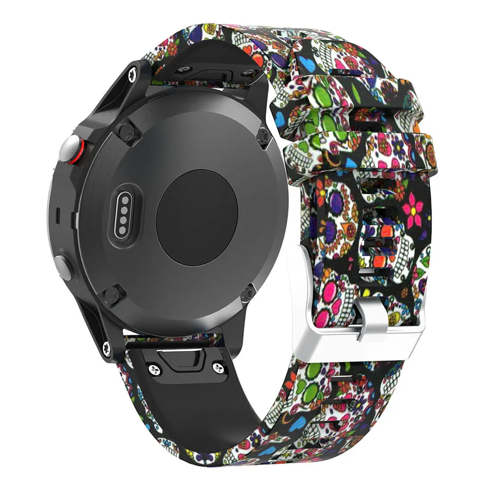Напечатанный 22 мм быстрый релиз ремешок для Garmin Fenix5 ремень Цветной силиконовый браслет ремешок для Garmin Forerunner 945 Band