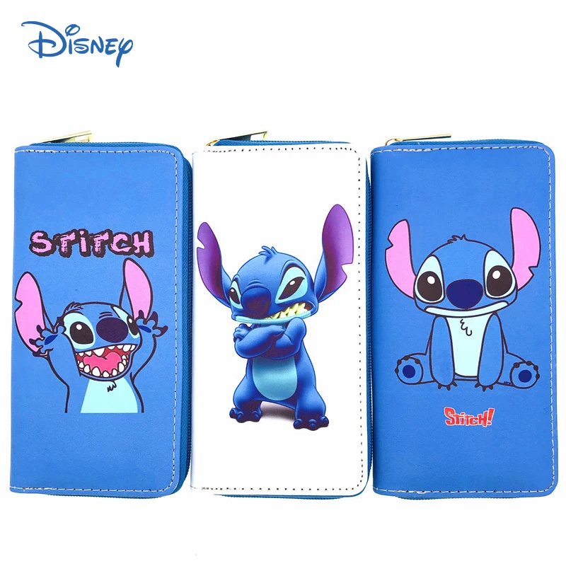 

Disney Lilo & Stitch Long Wallets For Women Female Pouch Handbag Coin Purse Card Holder Clutch Anime PU Leather Purse Gift