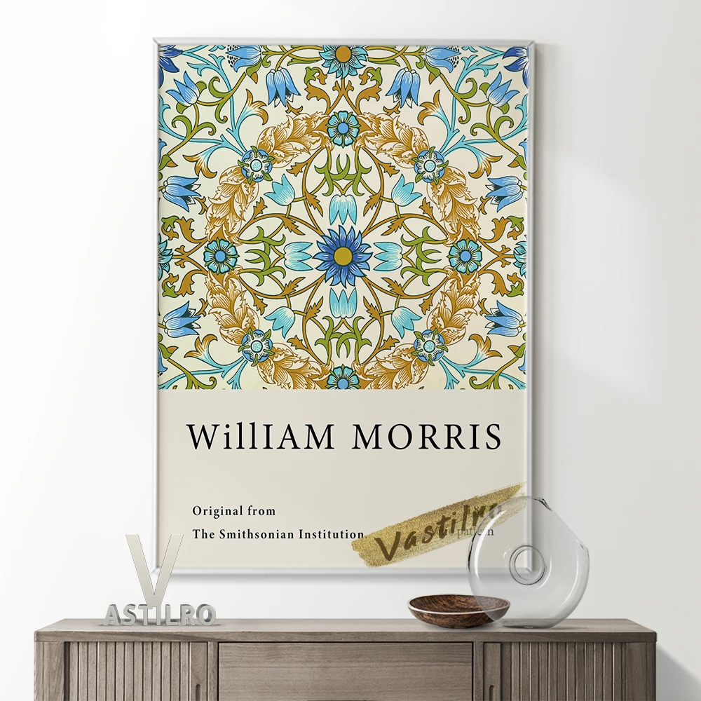 

William Morris Abstract Art Exhibition Museum Prints Poster Flower Pattern Illustration Canvas Painting Wall Picture Home Decor