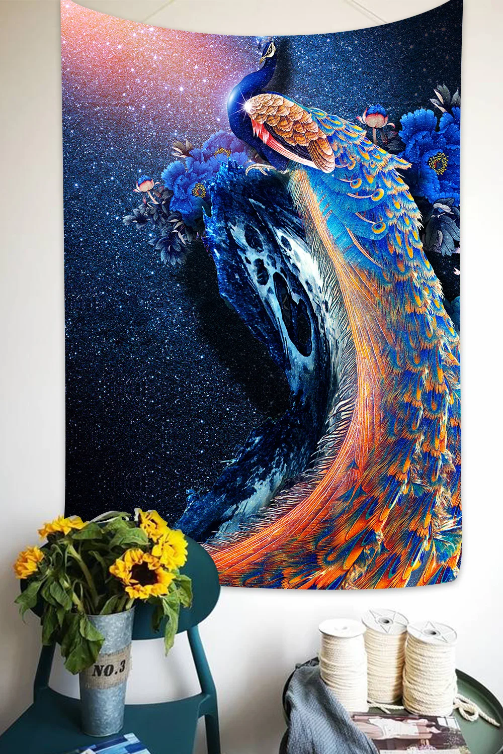 Гобелен simсант с изображением священного дерева Луны гобелен животных Ночной