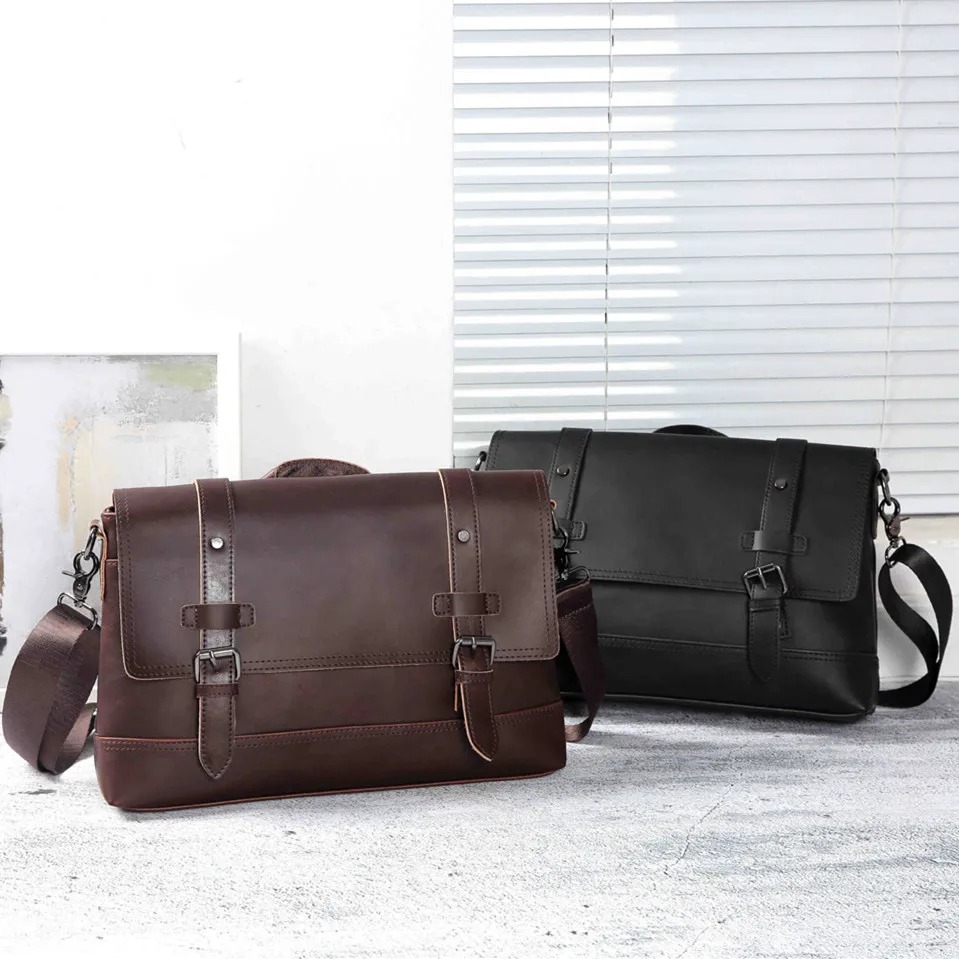 Винтажный мужской портфель брендовая сумка из искусственной кожи мужская