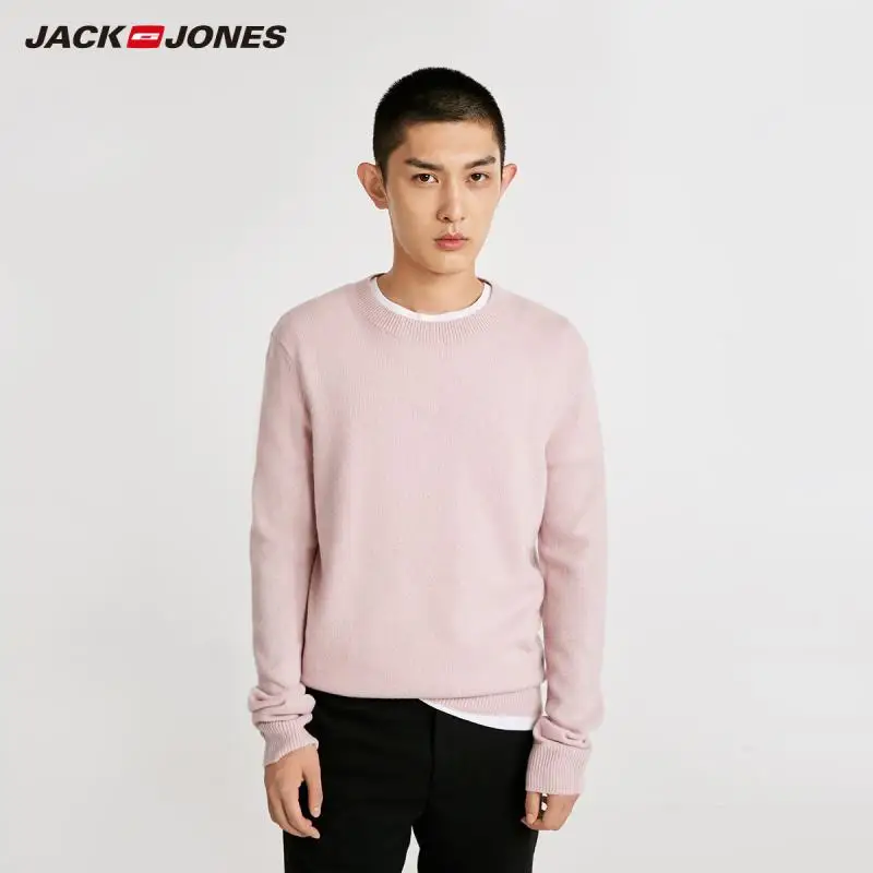 JackJones мужской однотонный шерстяной свитер пуловер Топ Мужская одежда 218424507