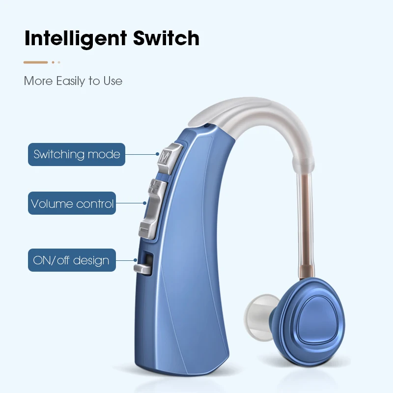 Перезаряжаемый звуковой усилитель беспроводной цифровой мини-слуховой аппарат