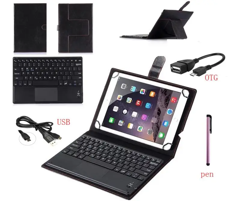 

Keyboard Case for Samsung Galaxy Tab A A6 10.1 2016 T580 T585 T580N T585N Tablet Smart Bluetooth PU Leather Keyboard Cover + Pen