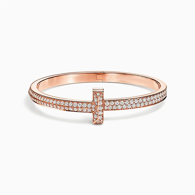 

2020 T new T1 full Diamond Classic Silver 925 women's bracelet, fashion jewelry, you are worth having