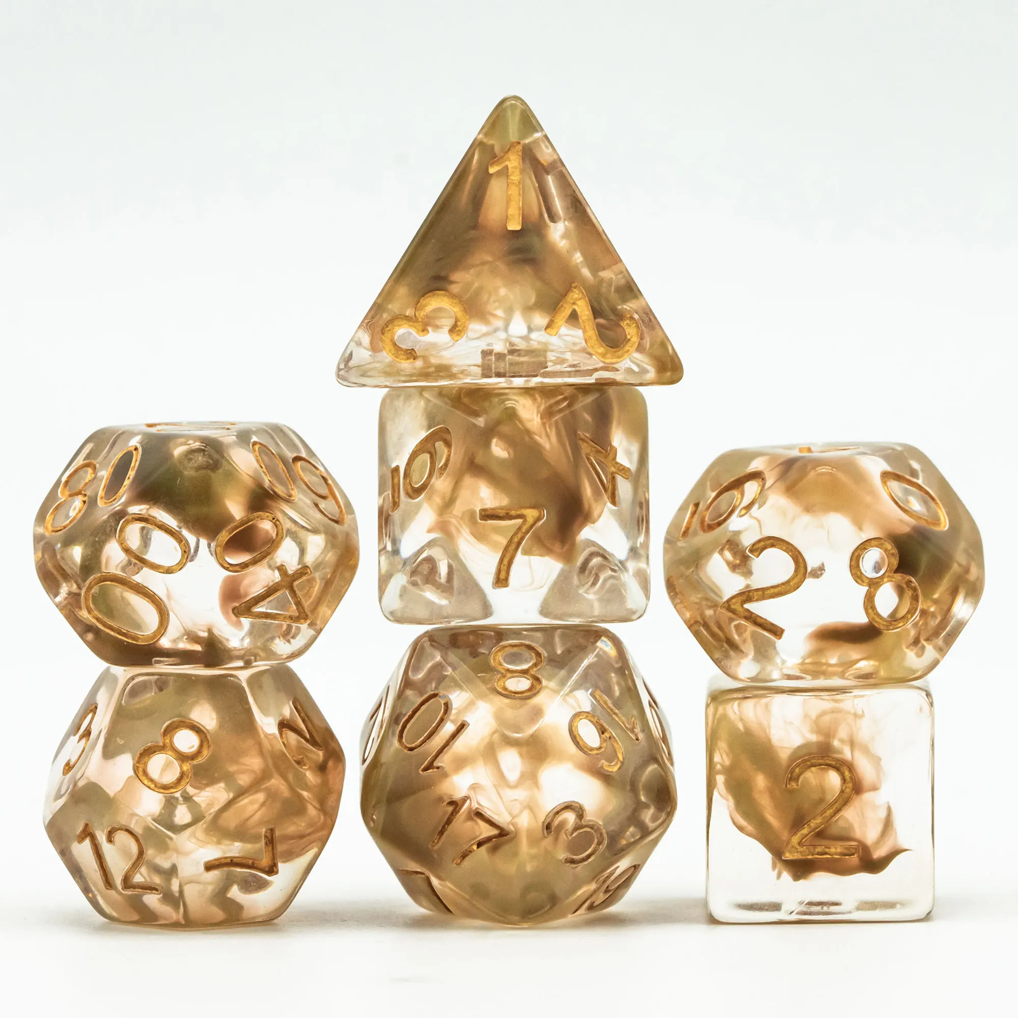 

Transparent Resin DND Dice Set D4~D20 Polyhedral Dice for Warhammer Dungeons and Dragons Role-Playing Board Games ​RPG D&D MTG