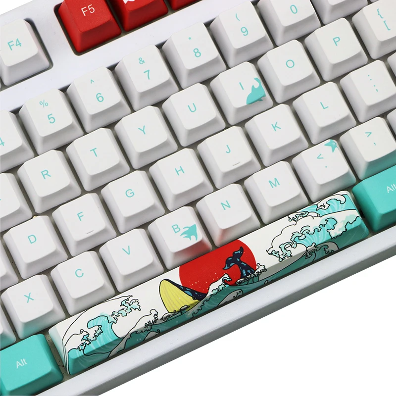 

PBT Keycaps Russian Japanese Korean Root OEM Sea Coral Five Side Dye-Sublimation for Gaming Mechanical Keyboard