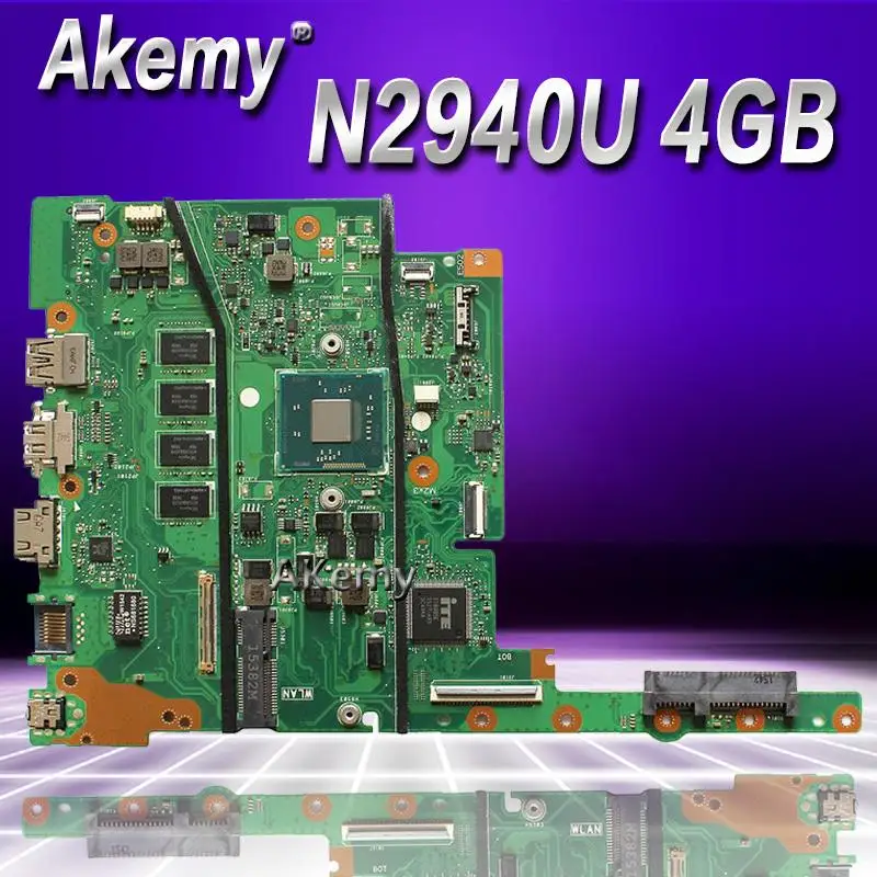 

Akemy E402MA For Asus E402MA E502MA Laptop motherboard N2940U 4G memory mainboard REV2.0 integrated cpu onboard work 100% Test