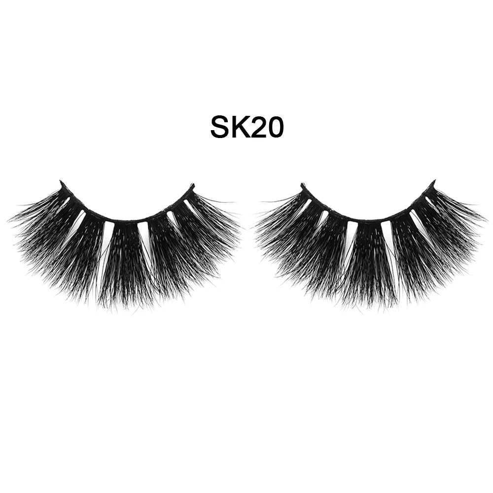 SK20 1 пара 25 мм Драматические Длинные ресницы 3D норковые накладные ресницы толстые крест-накрест Wispies Fluffies наращивание ресниц инструменты для макияжа - Цвет: SK20