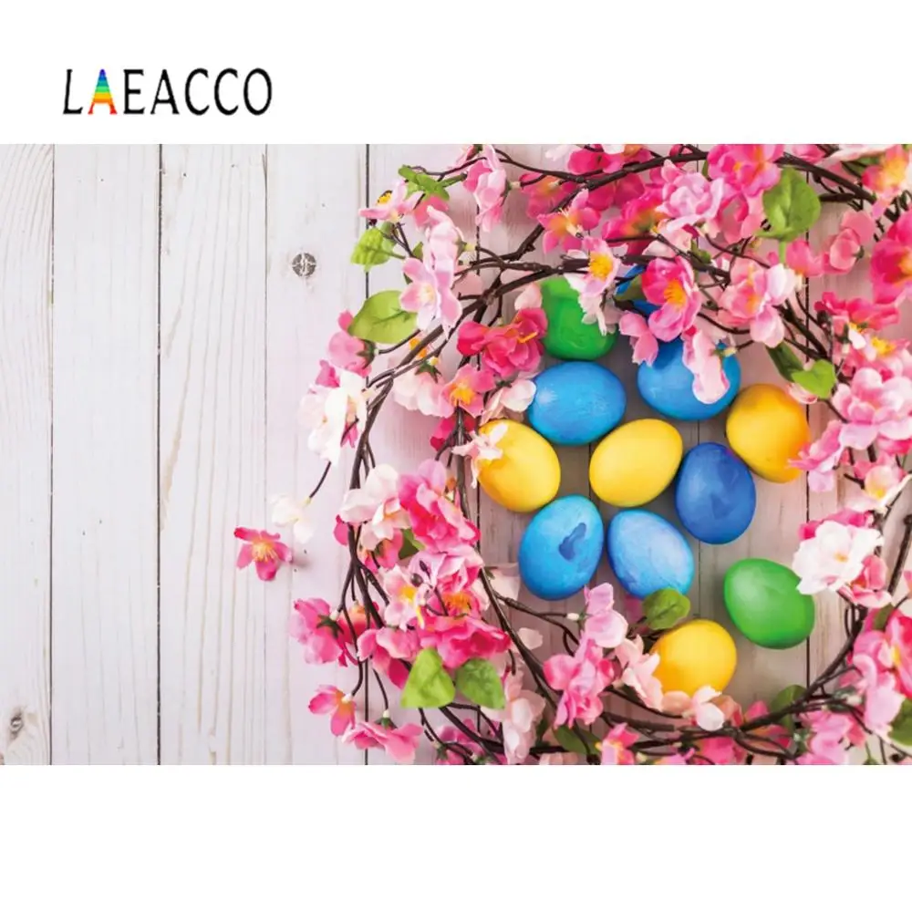 Laeacco фон для фотосъемки пасхальные яйца деревянный детский день рождения фоны на