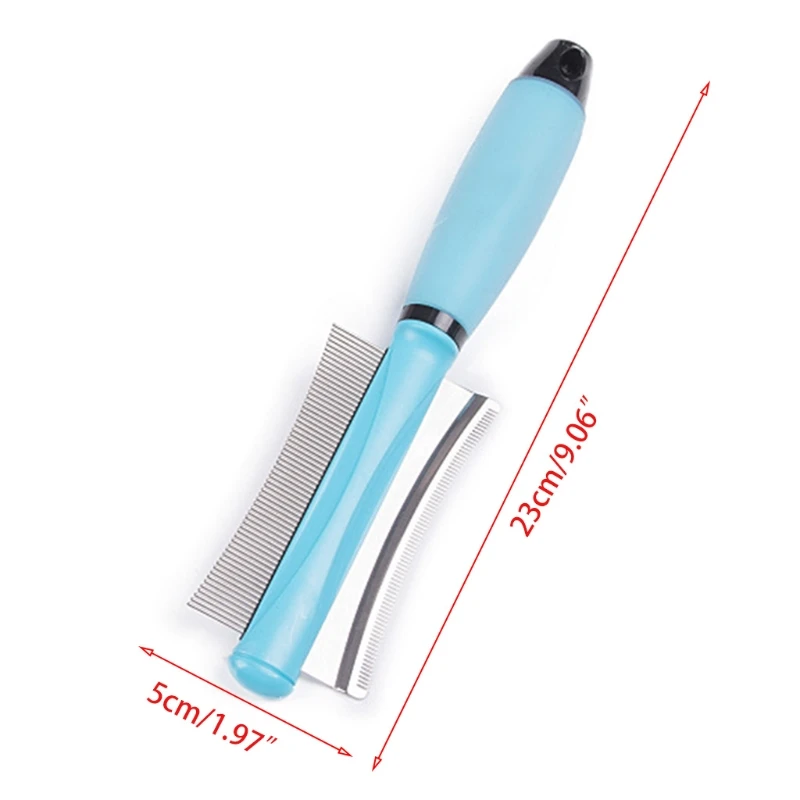 

Pet Grooming Tool With Double Sided Dematting Rake Brush For Medium Longhaired