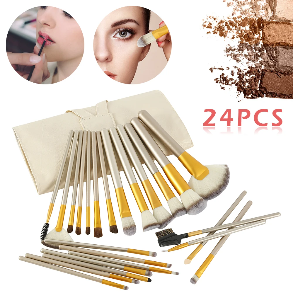 12/24 шт. Professionelle Kosmetik макияж Pinsel Werkzeuge макияж-Pinsel-набор mit рулон из искусственной PU