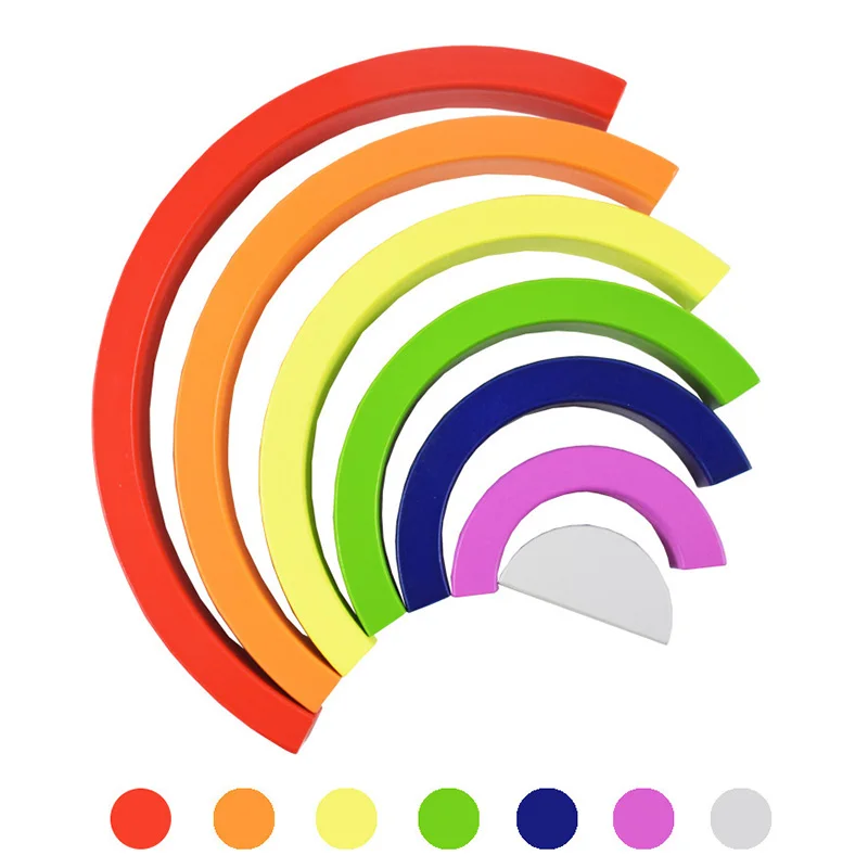 Игрушки Монтессори Радуга Вальдорф строительные блоки раннего Leranning обучающий