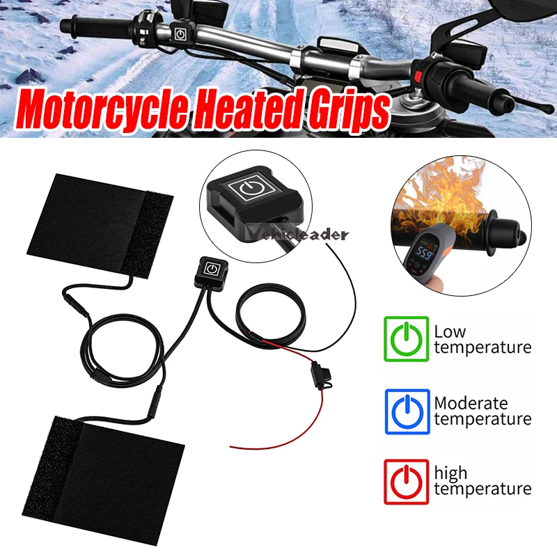 

1Pair 12V 3-Gear Motorcycle Heated Hand Grips Waterproof Thermal E-bike ATV Handlebar Heater Warmer Kit Motorcycle Accessories