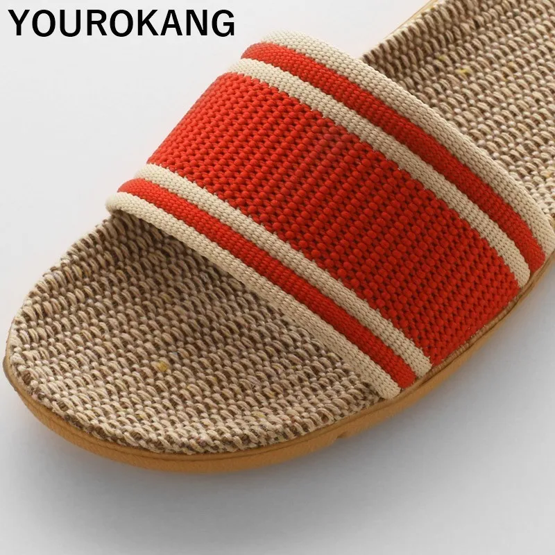 Летние льняные домашние тапочки 2019 женская обувь легкая пляжная унисекс