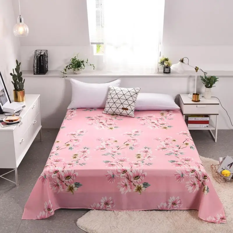 

Plaid Trees Polyester/Cotton Flat Sheet Print Simple Style Bedsheets for Adults Single Double Bed (No Pillowcase) XF665-10