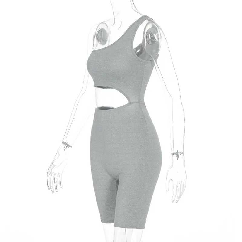 Сексуальный женский комбинезон с вырезами для йоги Женский Топ без рукавов