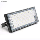 Светодиодный прожектор высокой мощности, 50 Вт, водонепроницаемый, IP65, наружный светодиодный отражатель, AC220V 240V, прожсветильник, уличный ландшафтный светильник льник