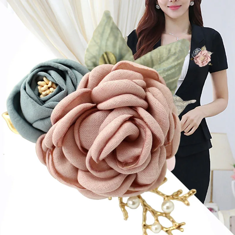 Я Remiel ручной работы ткань розовая Цветочная Брошь булавка бейдж Одежда и