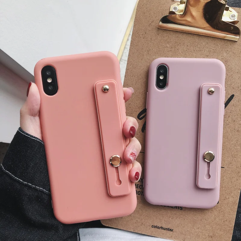 Простой ярких цветов браслет кронштейн чехол для iphone 11 Pro Max 8 7 плюс 6 для iphone X XR XS MAX чехол для apple силиконовый чехол