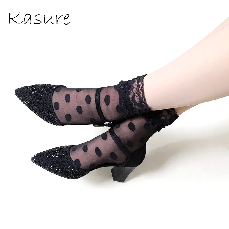 KASURE новая мода весна лето прозрачные тонкие сетчатые тюлевые носки до щиколотки