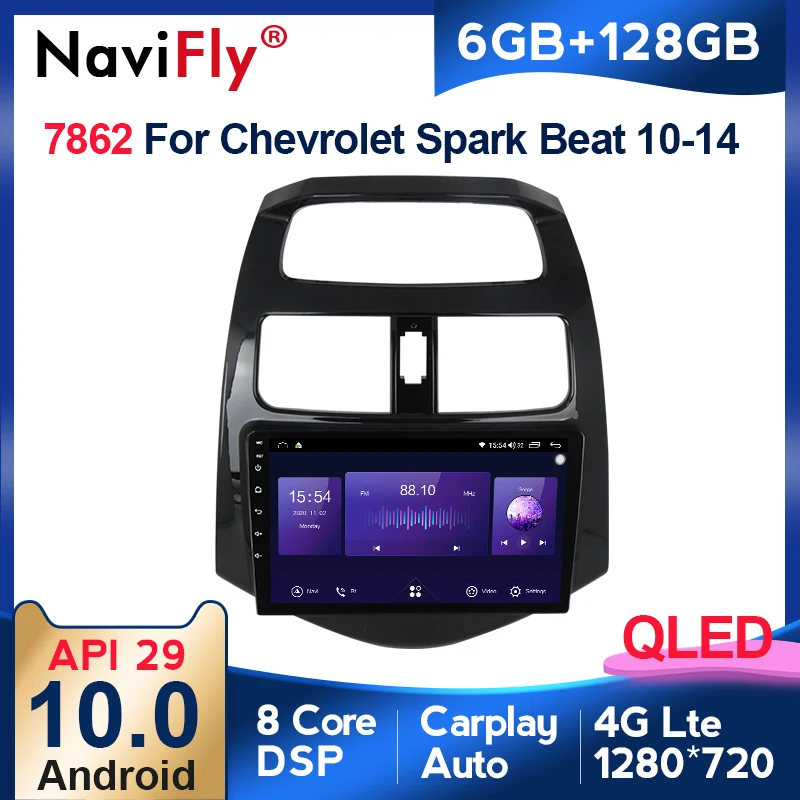 6G + 128G Android 10 QLED 4G Автомобильный мультимедийный видеоплеер для CHEVROLET Spark Beat Matiz Creative