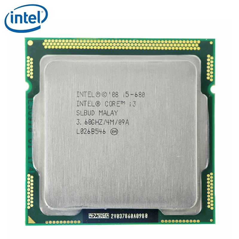 Процессор INTEL CORE i5-680 CPU i5 680 3 6 ГГц двухъядерный 73 Вт 4M Разъем LGA 1156 десктопный