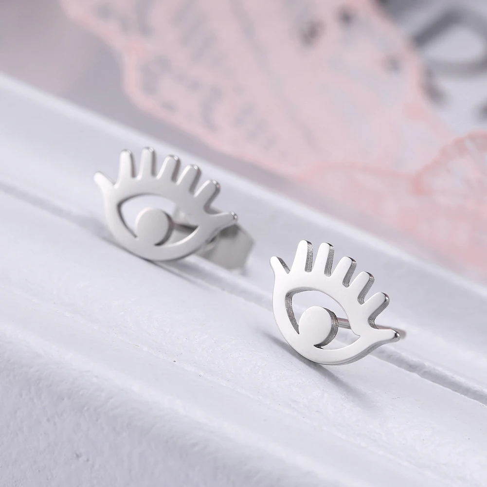 Серьги-гвоздики My Shape Eye маленькие серьги из нержавеющей стали 316L милые женские