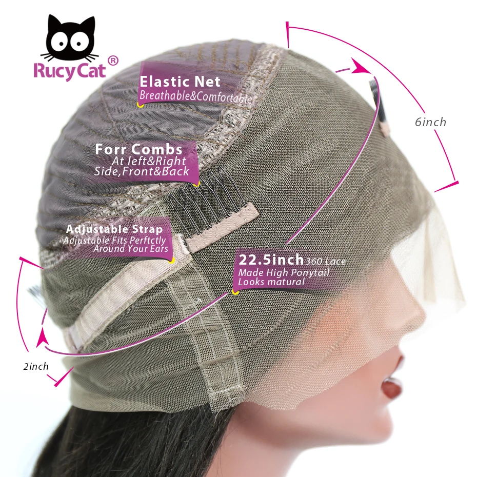 RucyCat 150% предварительно отобранные волосы Remy прямые человеческие для чернокожих